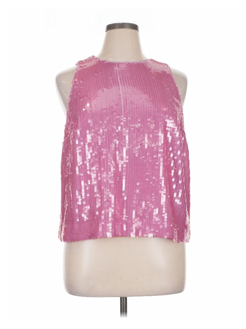 Pink Sequin Sleeveless Party Top